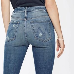 MOTHER High Rise Denim Jeans in Classic Blue